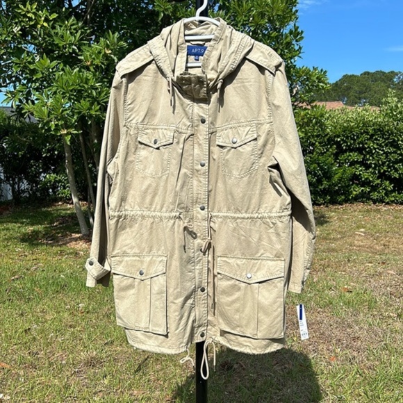 New Apt. 9 hooded cotton parka with pockets - Picture 1 of 14